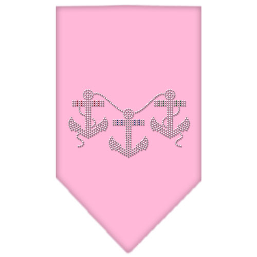 Anchors Rhinestone Bandana Light Pink Large